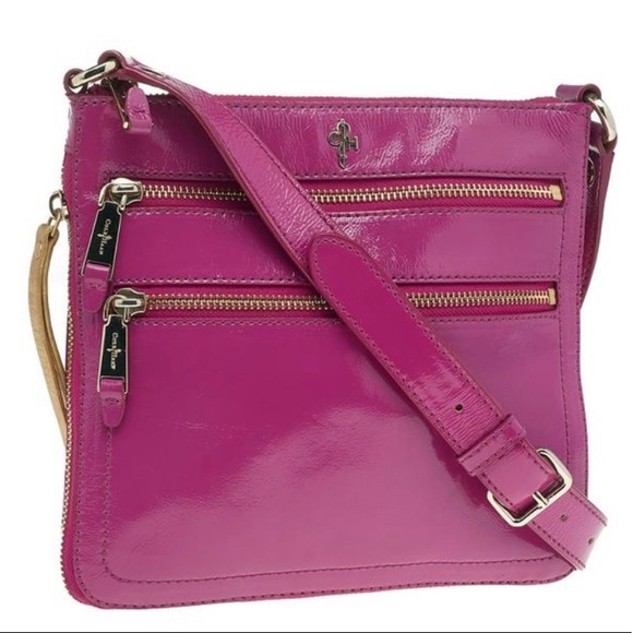 Cole Haan Pink / Fuchsia Crossbody Patent Leather Jitney Sheila Shoulder Bag - Picture 3 of 6